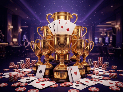 Luxury urban style casino interface with gold coins and neon lighting